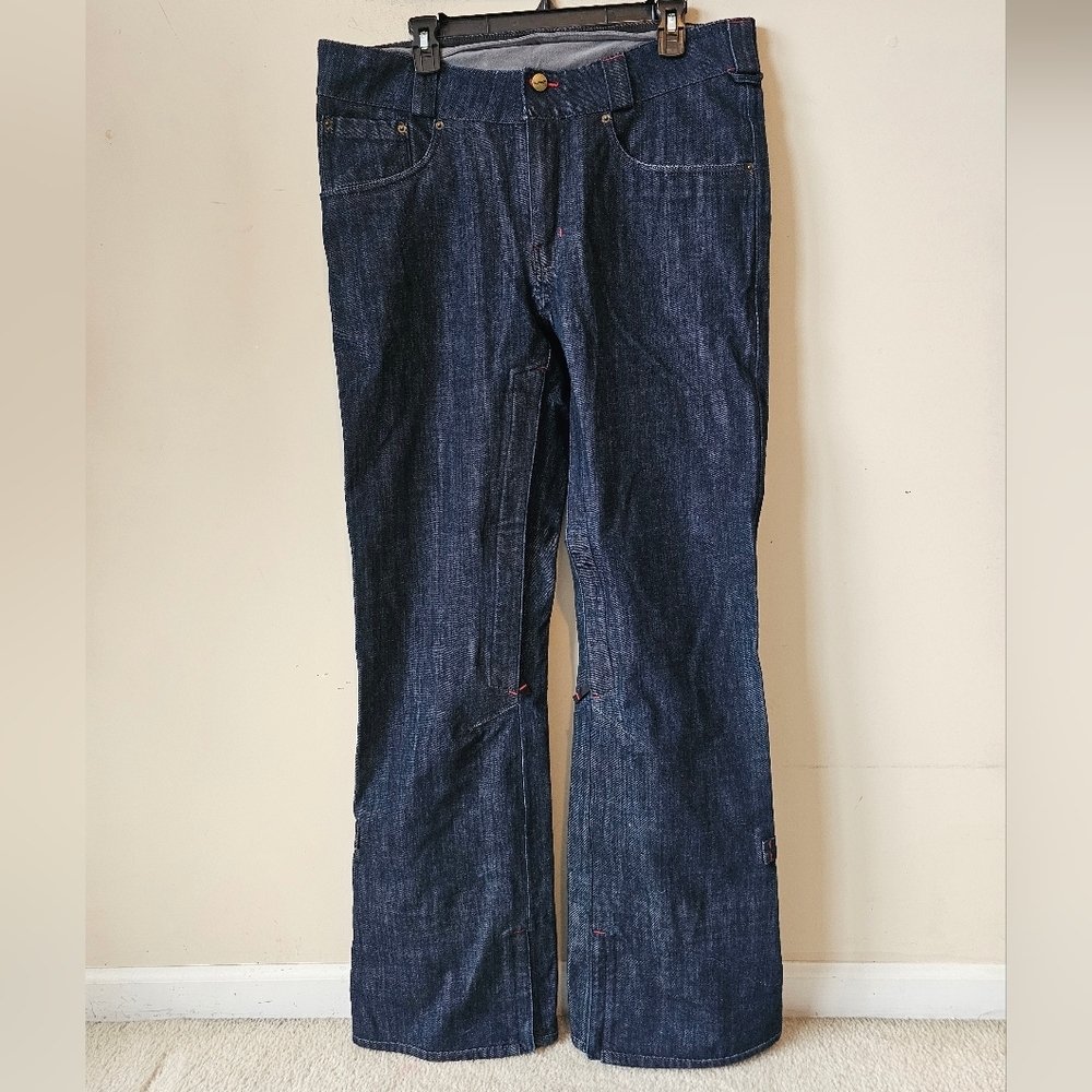 RARE Burton The Shank Mens Denim Jeans Snowboard Pants W/Gore-tex Sz. L 34-36